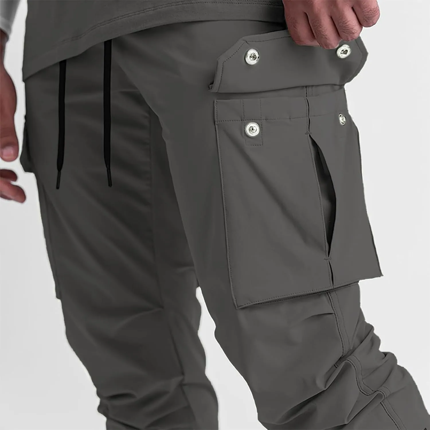 BOOMLEMON Mens Slim Cargo Jogger Pants Lightweight Workout Track Pants Athletic Gym Running Sweatpants with Pockets