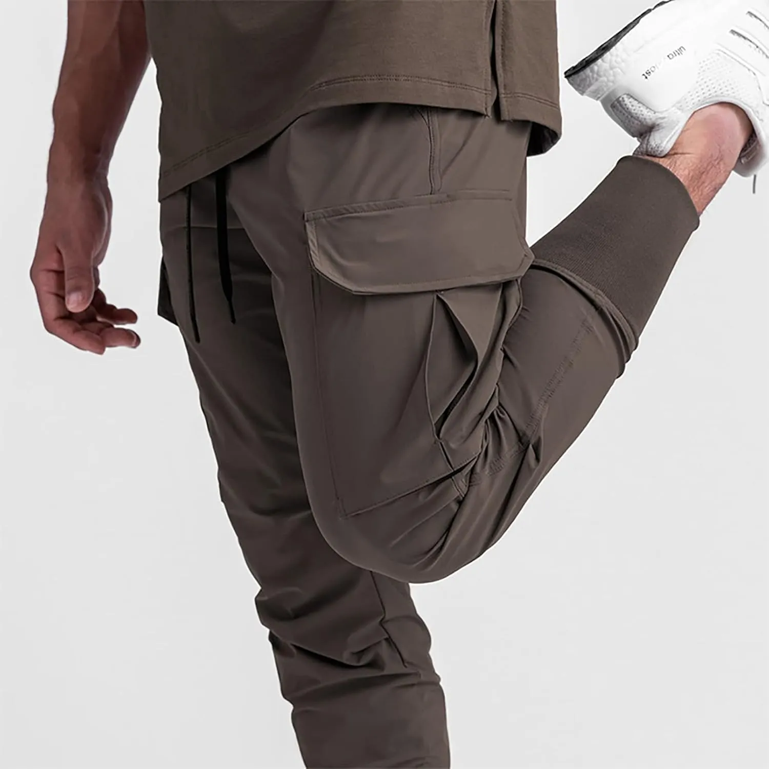 BOOMLEMON Mens Slim Cargo Jogger Pants Lightweight Workout Track Pants Athletic Gym Running Sweatpants with Pockets