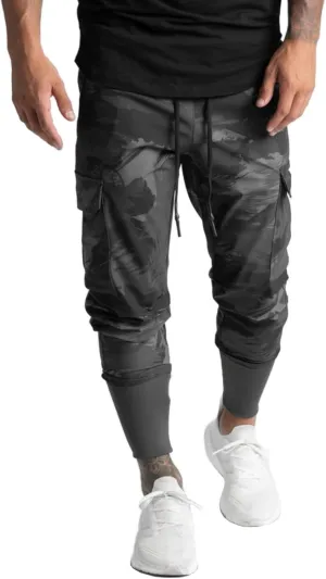 BOOMLEMON Mens Slim Cargo Jogger Pants Lightweight Workout Track Pants Athletic Gym Running Sweatpants with Pockets