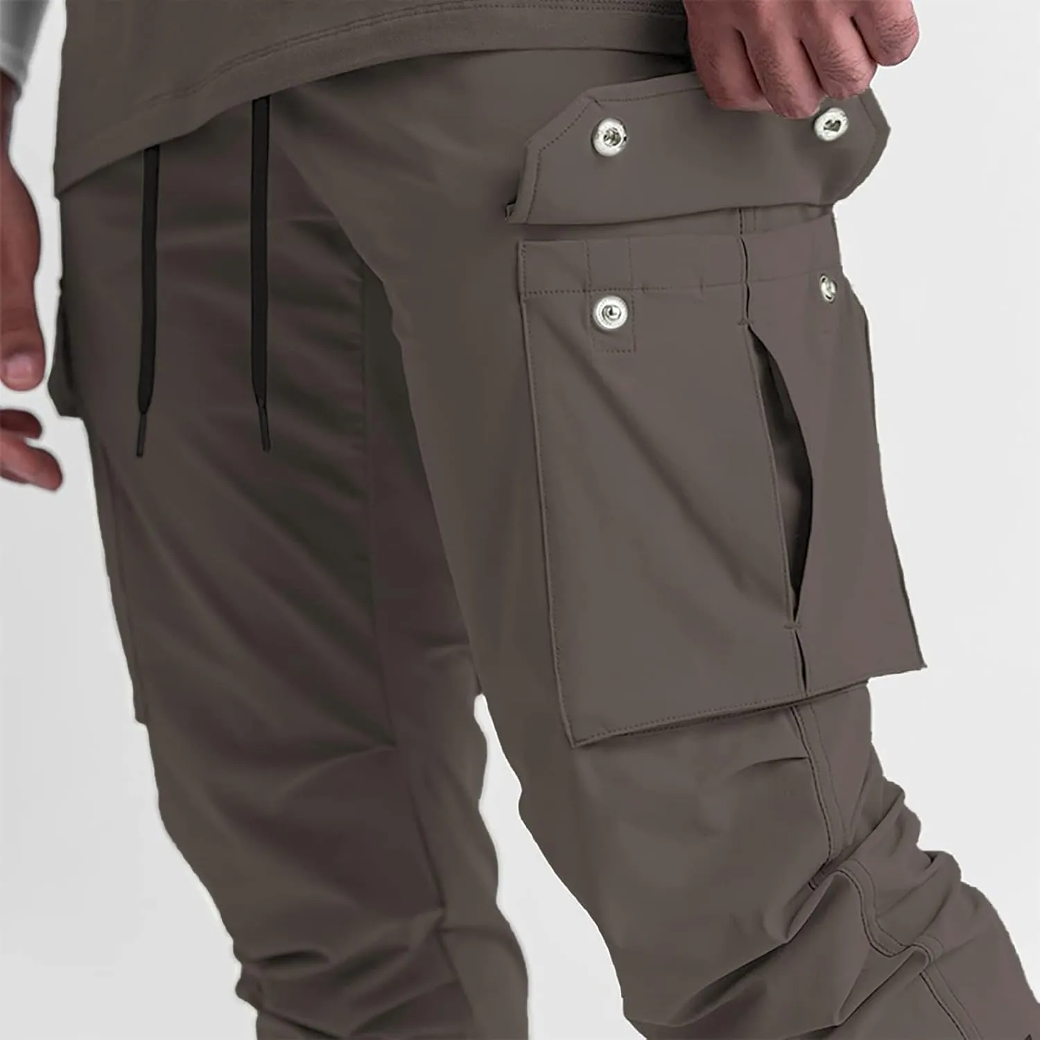 BOOMLEMON Mens Slim Cargo Jogger Pants Lightweight Workout Track Pants Athletic Gym Running Sweatpants with Pockets