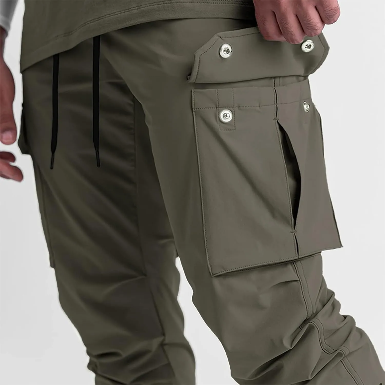 BOOMLEMON Mens Slim Cargo Jogger Pants Lightweight Workout Track Pants Athletic Gym Running Sweatpants with Pockets