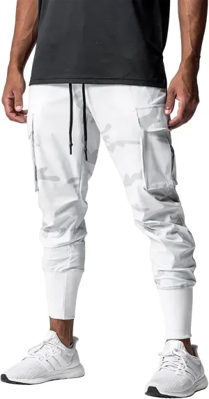 BOOMLEMON Mens Slim Cargo Jogger Pants Lightweight Workout Track Pants Athletic Gym Running Sweatpants with Pockets