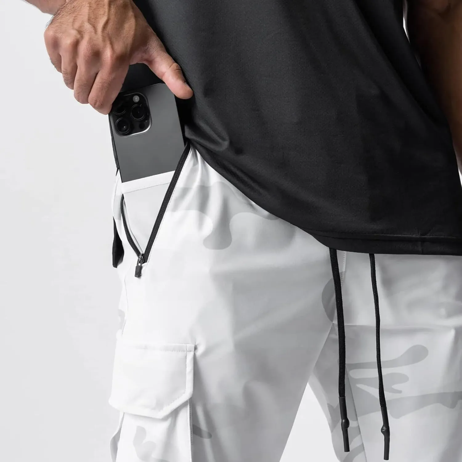 BOOMLEMON Mens Slim Cargo Jogger Pants Lightweight Workout Track Pants Athletic Gym Running Sweatpants with Pockets