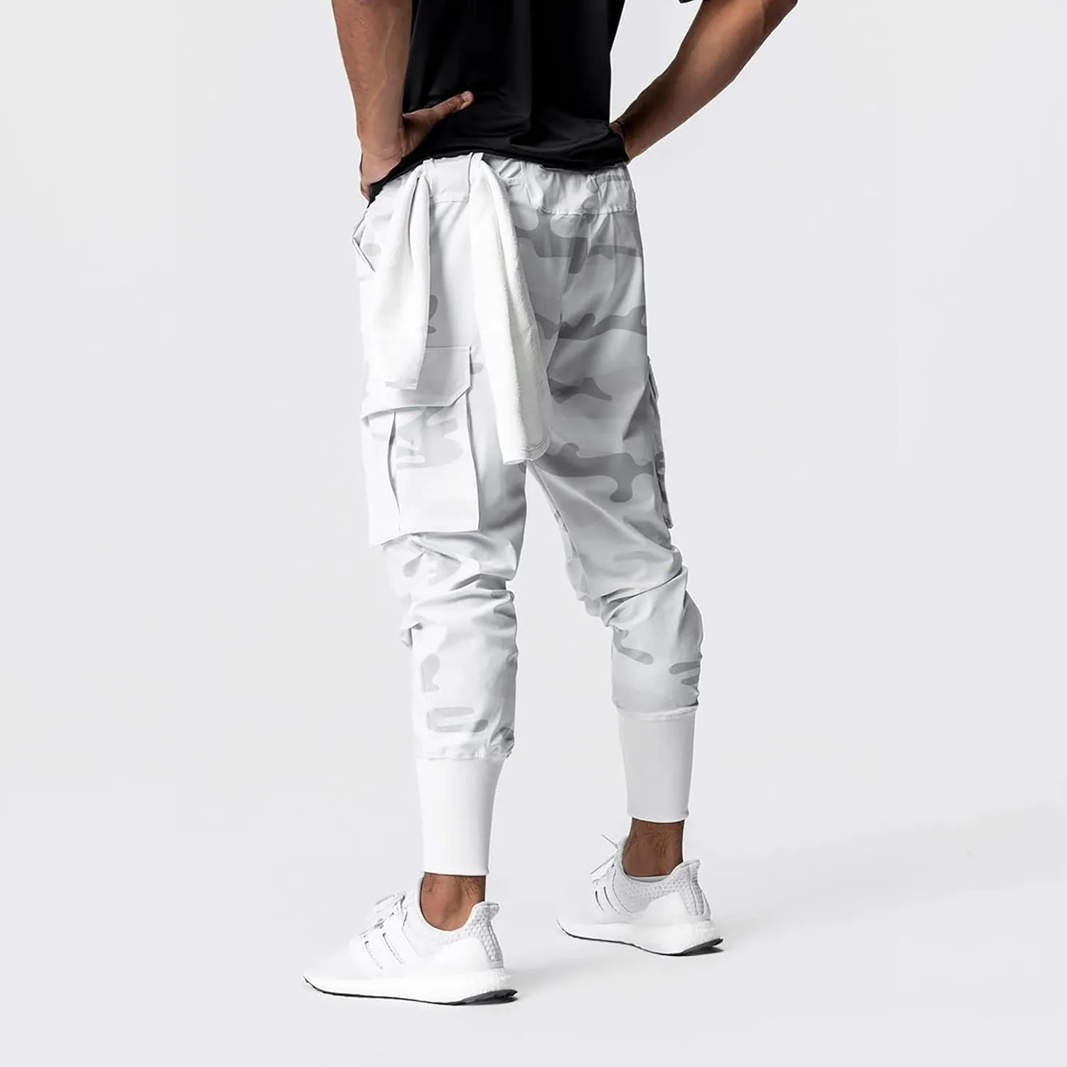 BOOMLEMON Mens Slim Cargo Jogger Pants Lightweight Workout Track Pants Athletic Gym Running Sweatpants with Pockets