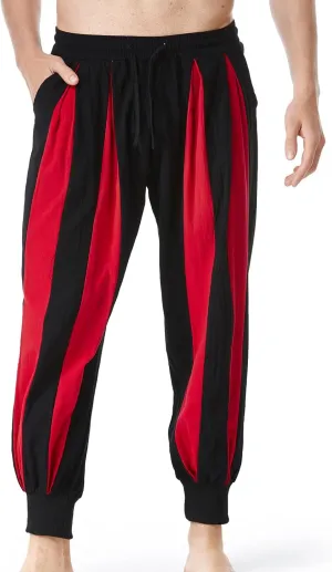 Cambkatl Men's Colorblock Linen Jogger Pants Lightweight Summer Yoga Golf Beach Sweatpants Lounge Trousers with Pockets