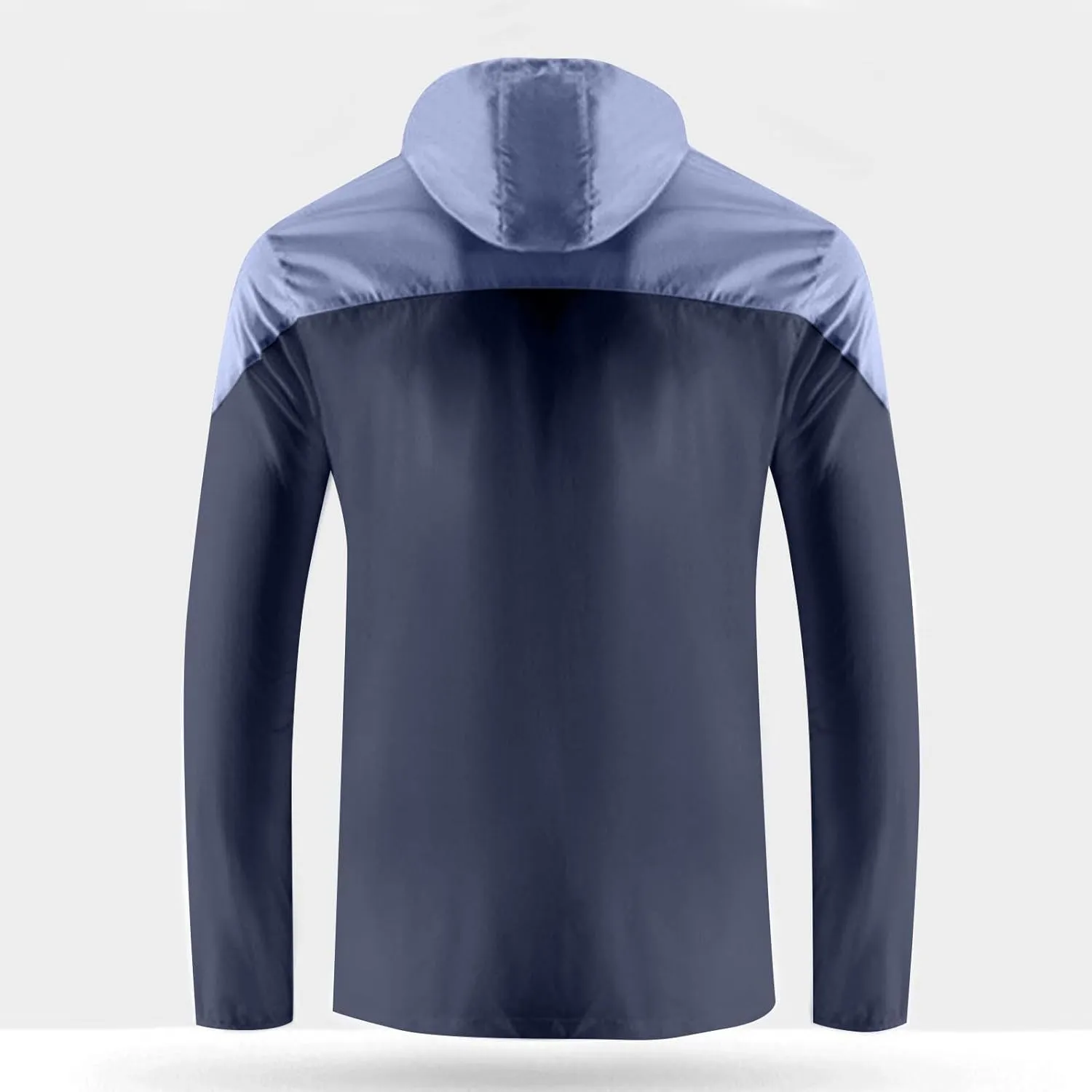 Cambkatl Men's Sun Protection Hoodies Colorblock Full Zip Long Sleeve Loose Summer Lightweight Outdoor Sunscreen Shirts
