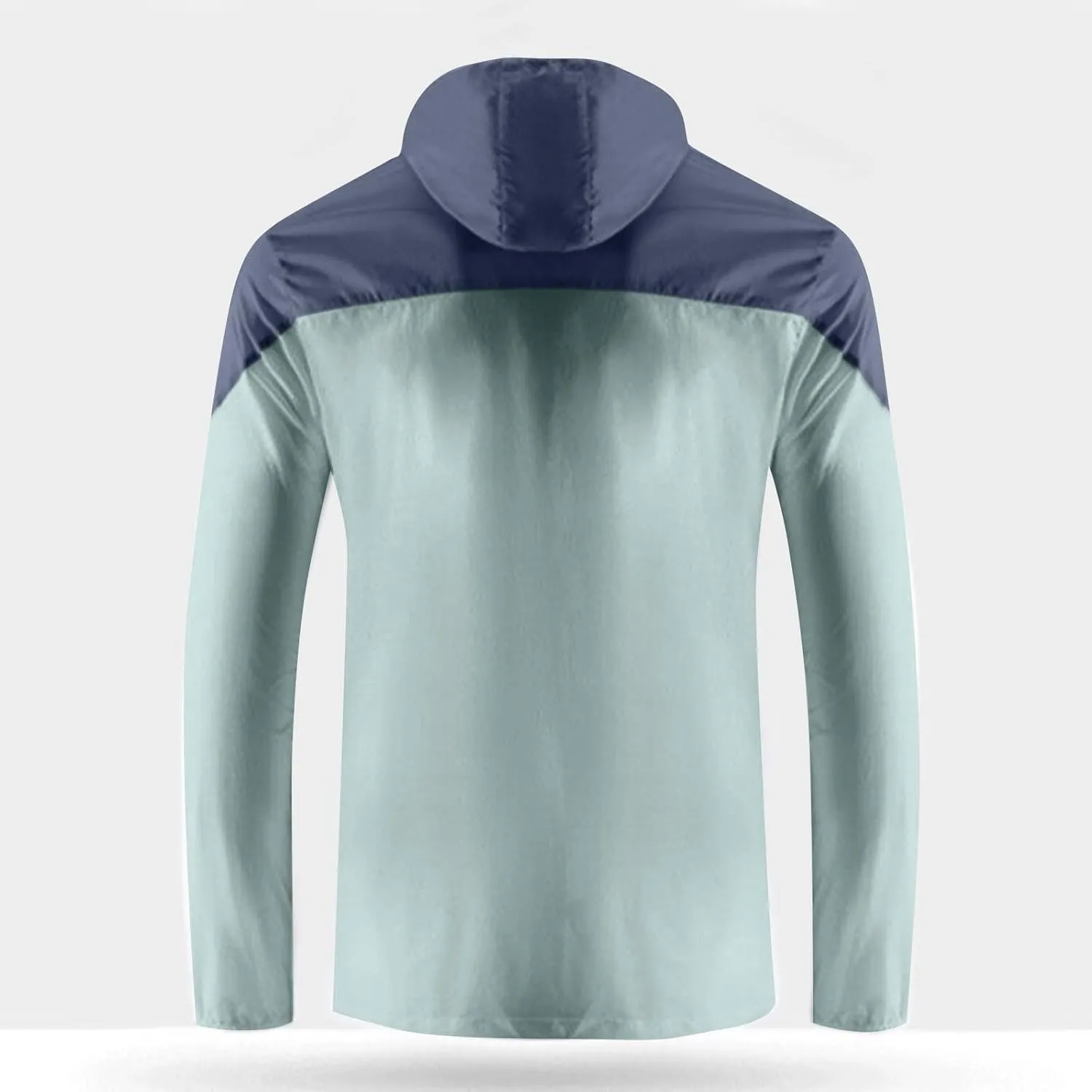Cambkatl Men's Sun Protection Hoodies Colorblock Full Zip Long Sleeve Loose Summer Lightweight Outdoor Sunscreen Shirts