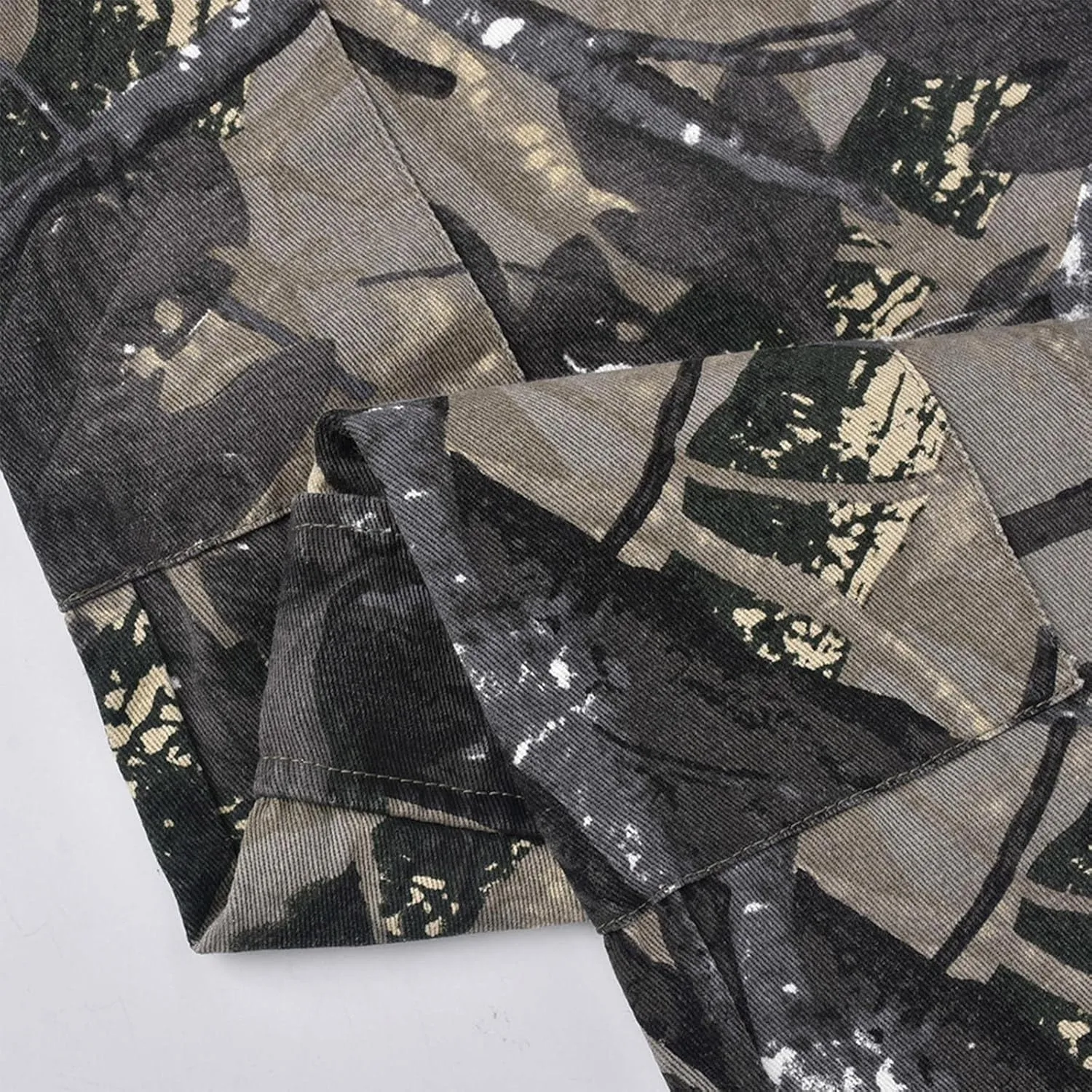 Camouflage Pants for Women Low Waist Baggy Straight Leg Trousers Military Combat Army Camo Cargo Pants Y2K Streetwear