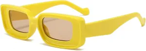 Candy Color Women Rectangle Sunglasses Vintage Men Trending Champagne Punk