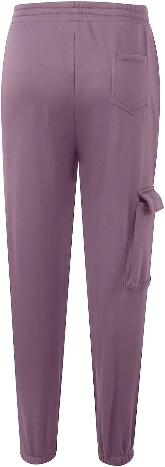 Cargo Joggers for Women Casual Fleece Lined Sweatpants Baggy High Waisted Cinch Bottom Cargo Sweatpants with Pockets