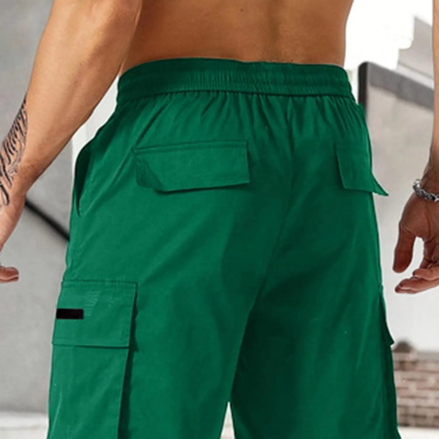 Cargo Shorts for Men Elastic Waist Drawstring Casual Pant 2025 Summer Relaxed Fit Comfy Work Shorts with Multi Pocket