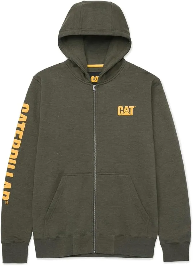CAT Men's W10840 Full Zip Hooded Sweatshirt - 2X-Large Regular - Army Moss Heather