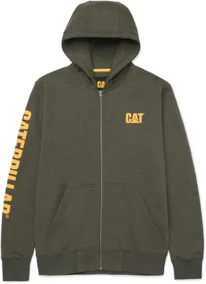 CAT Men's W10840 Full Zip Hooded Sweatshirt - 2X-Large Regular - Army Moss Heather
