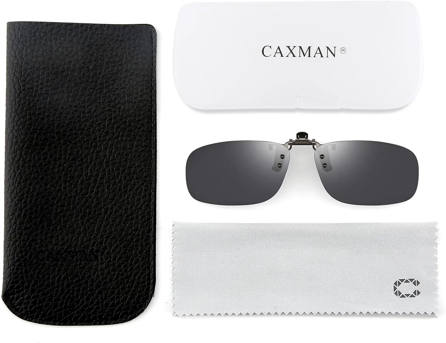 CAXMAN Polarized Clip On Sunglasses Over Prescription Glasses for Men Women UV Protection