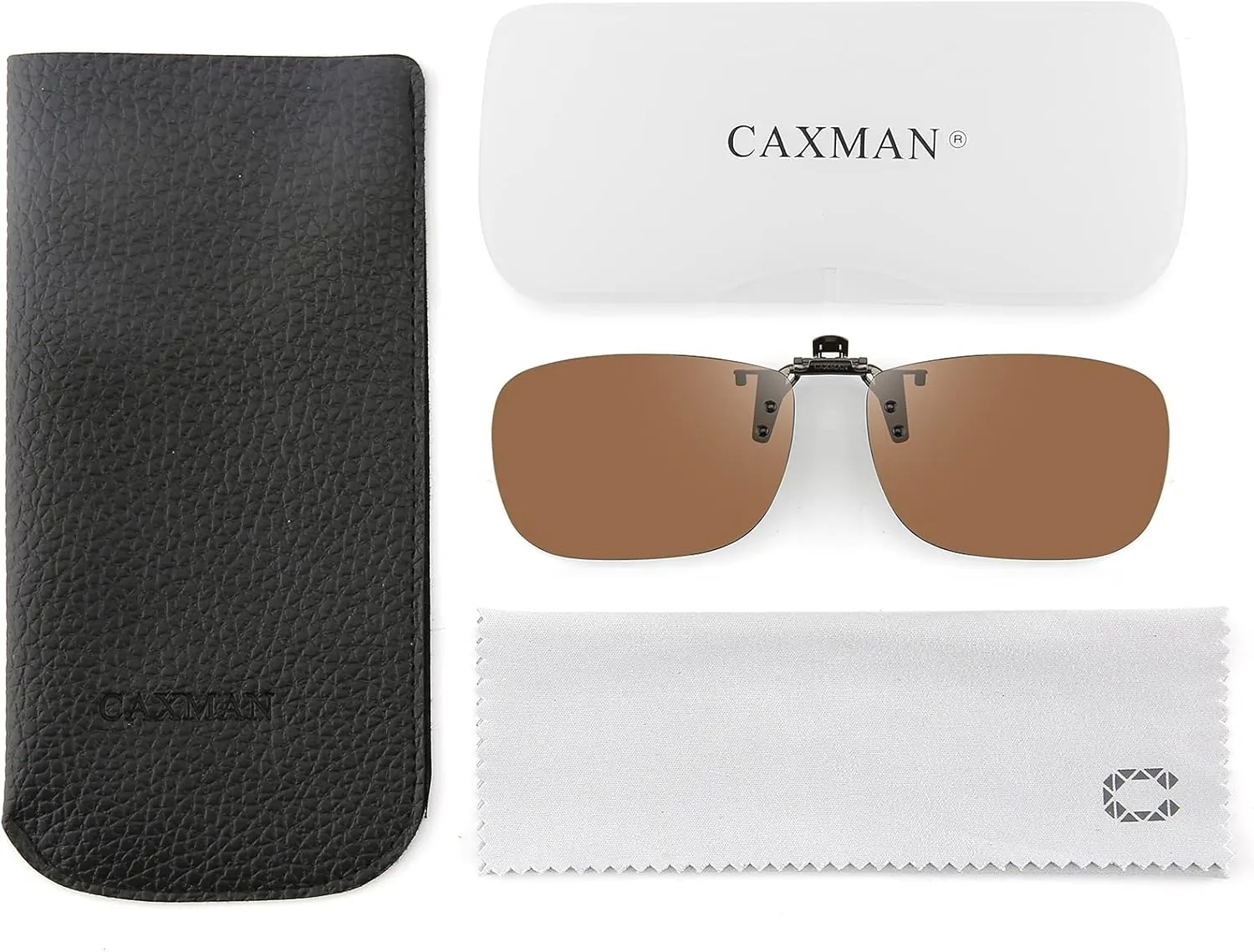 CAXMAN Polarized Clip On Sunglasses Over Prescription Glasses for Men Women UV Protection