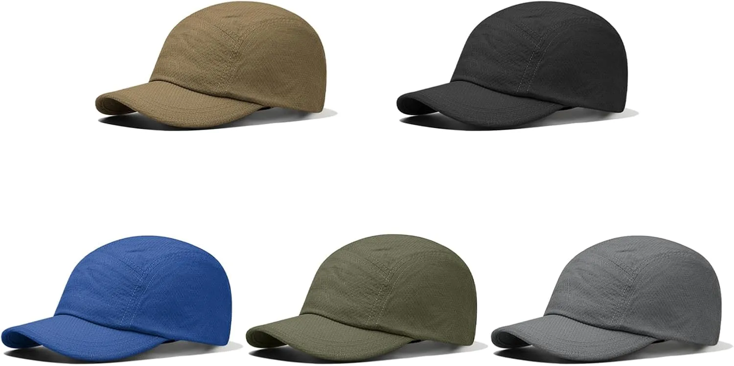 Clakllie Waterproof 5 Panel Hat Quick Dry Baseball Cap Solid Color Trucker Snapback Hats Unstructured Golf Dad Hat Camp Hat