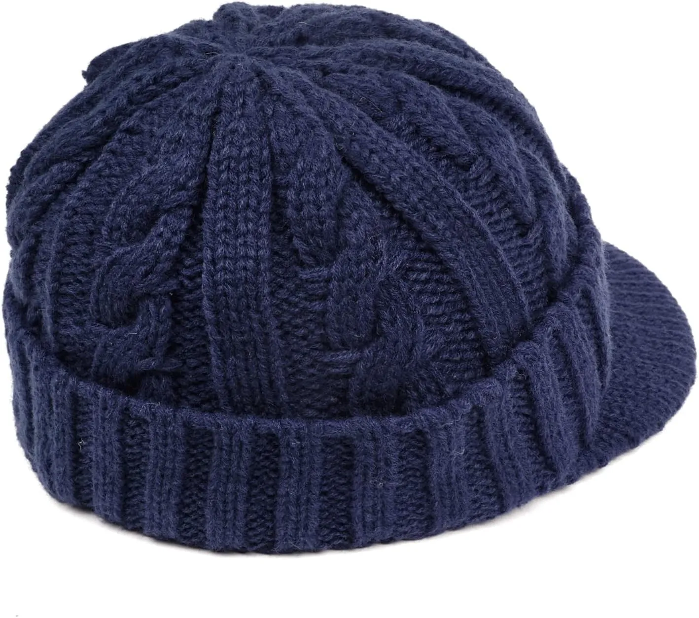 Clakllie Winter Visor Beanie Stretchy Cable Knitted Hats Stylish Skullcap Cold Weather Ski Snow Caps Cadet Newsboy Cap