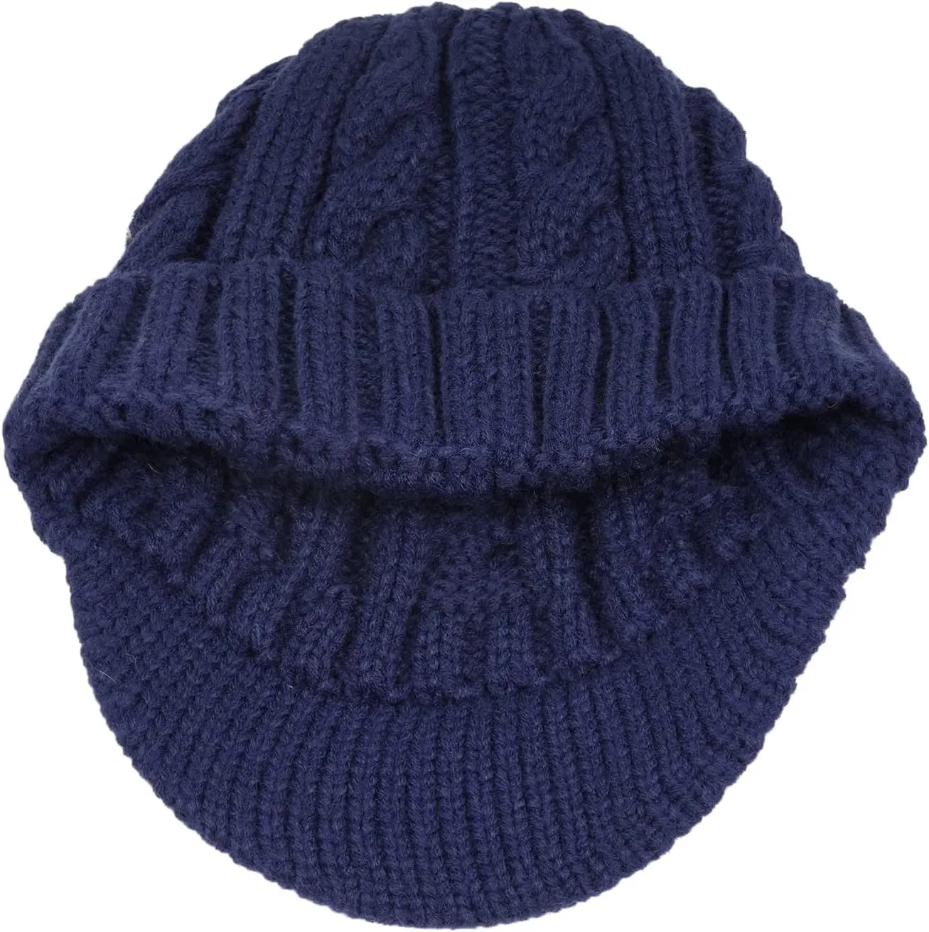 Clakllie Winter Visor Beanie Stretchy Cable Knitted Hats Stylish Skullcap Cold Weather Ski Snow Caps Cadet Newsboy Cap