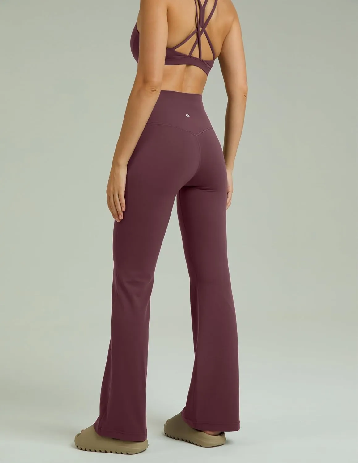 Colorfulkoala Women's Dreamlux High Waisted Flared Leggings with Zippered Pockets Wide Leg Yoga Pants 29.5" / 31.5" Inseam