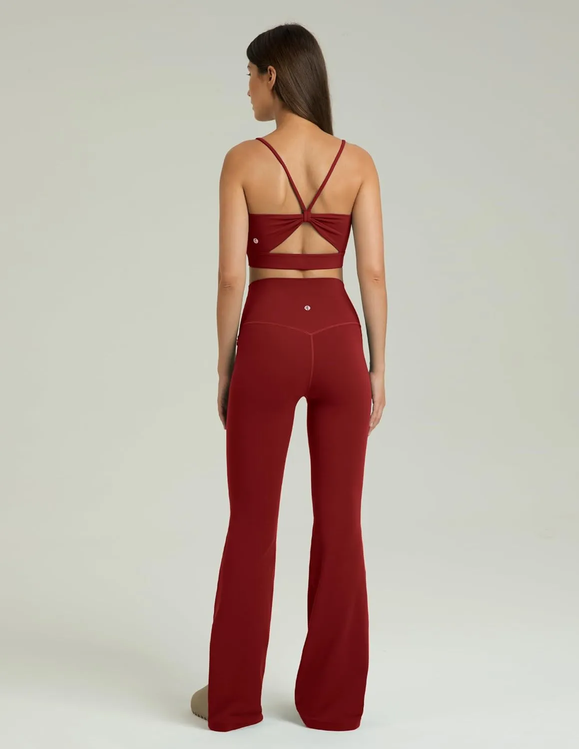 Colorfulkoala Women's Dreamlux High Waisted Flared Leggings with Zippered Pockets Wide Leg Yoga Pants 29.5" / 31.5" Inseam