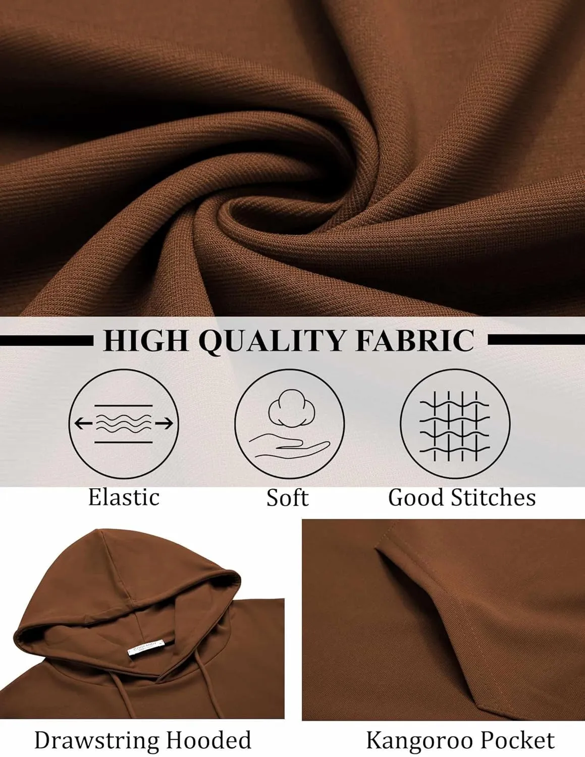 COOFANDY Mens Hoodies Pullover Long Sleeve Casual Fashion Sweatshirts Drawstring Gym Hooded Shirt with Kanga Pocket