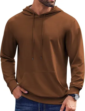 COOFANDY Mens Hoodies Pullover Long Sleeve Casual Fashion Sweatshirts Drawstring Gym Hooded Shirt with Kanga Pocket
