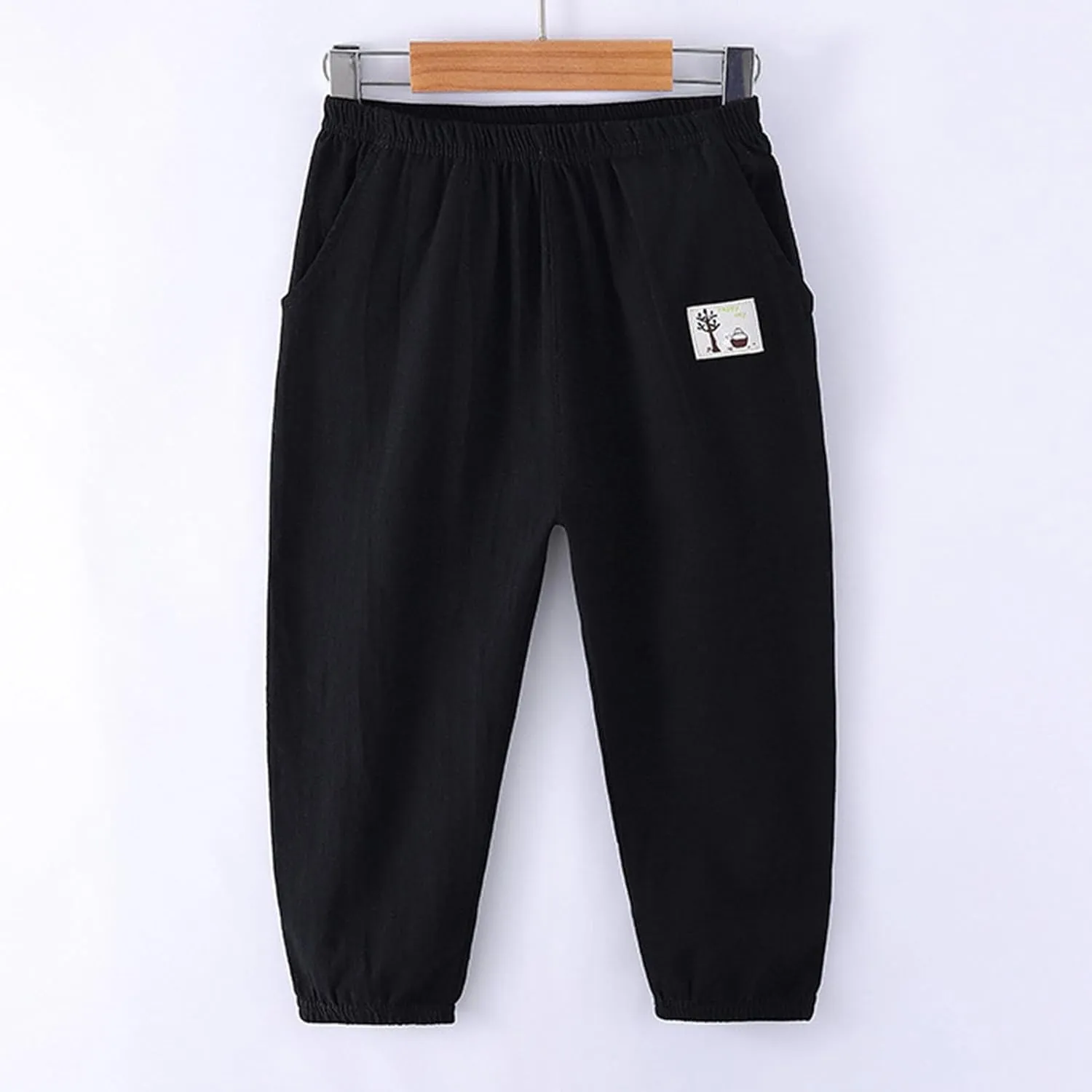 Cotton Girls Casual Jogger Pants with Pockets Comfortable Elastic Waist Sweatpants for Kids Activewear