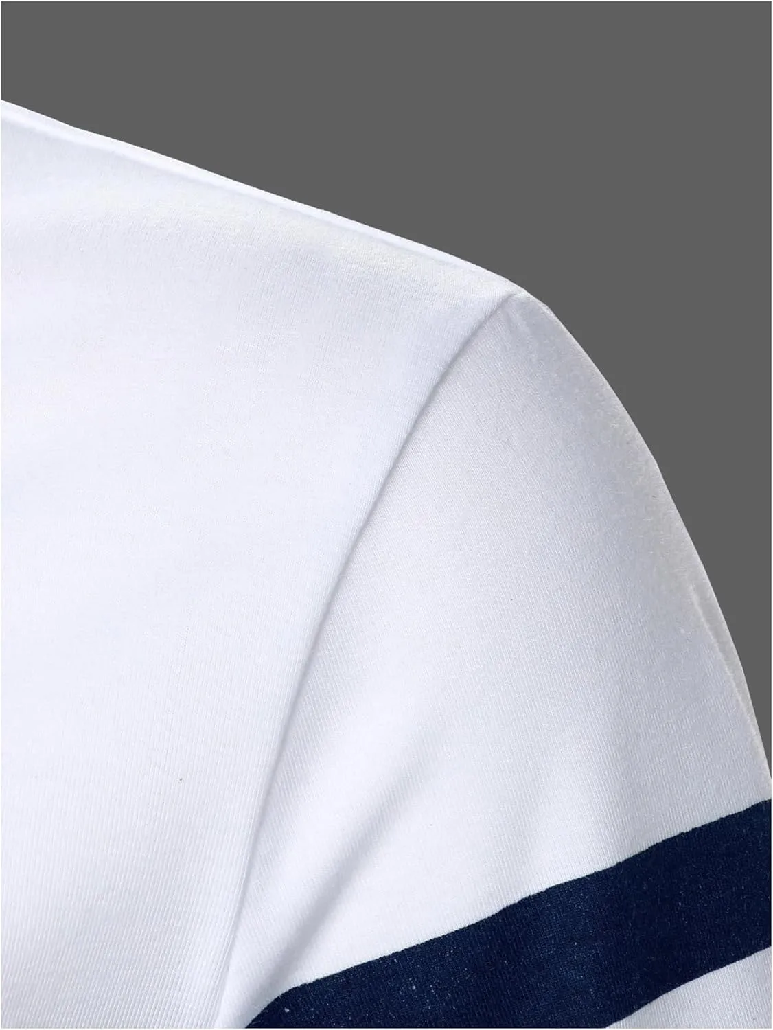 COZYEASE Men's Color Block Striped Golf Shirt Short Sleeve Button Up Collared Business Work Shirts