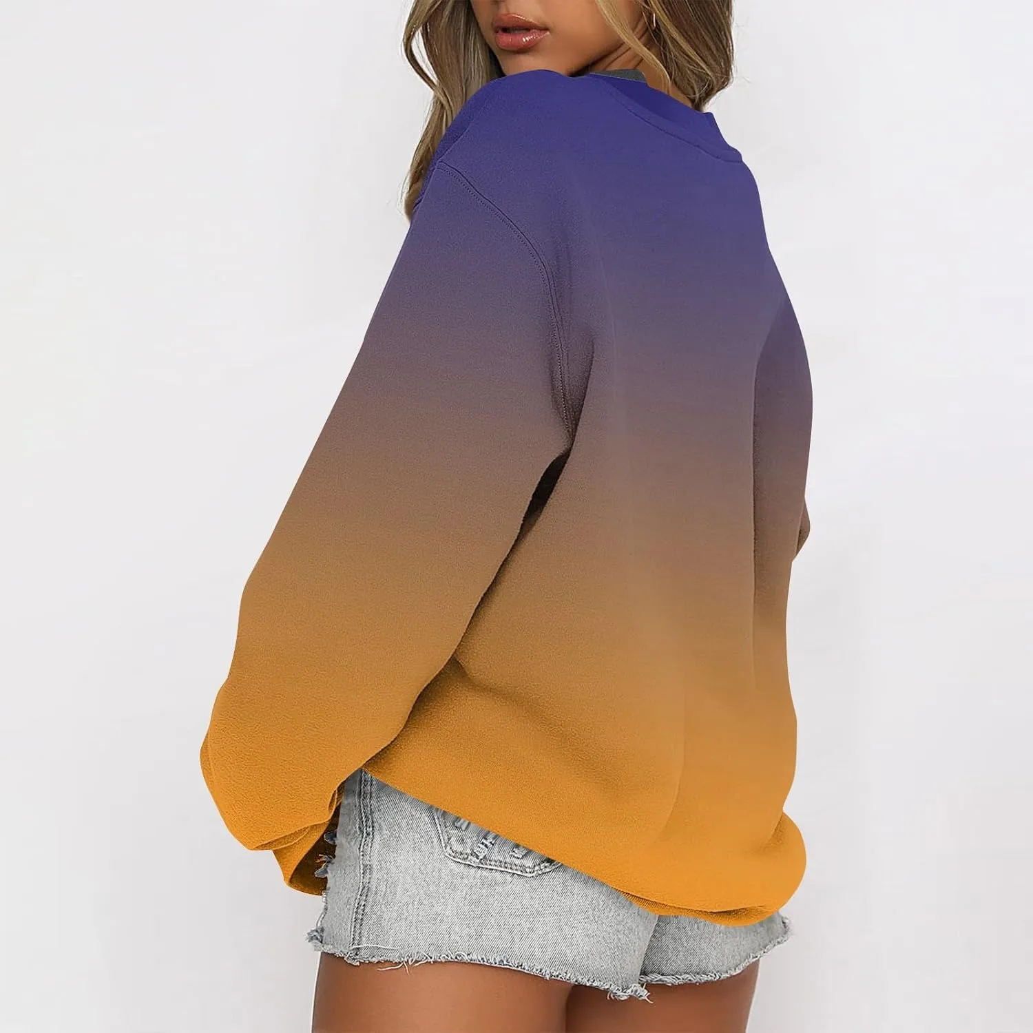Crewneck Sweatshirts Women Tie Dye Oversized Fleece Pullover with Pockets Crew Neck Sweatshirt Winter Cute Hoodies