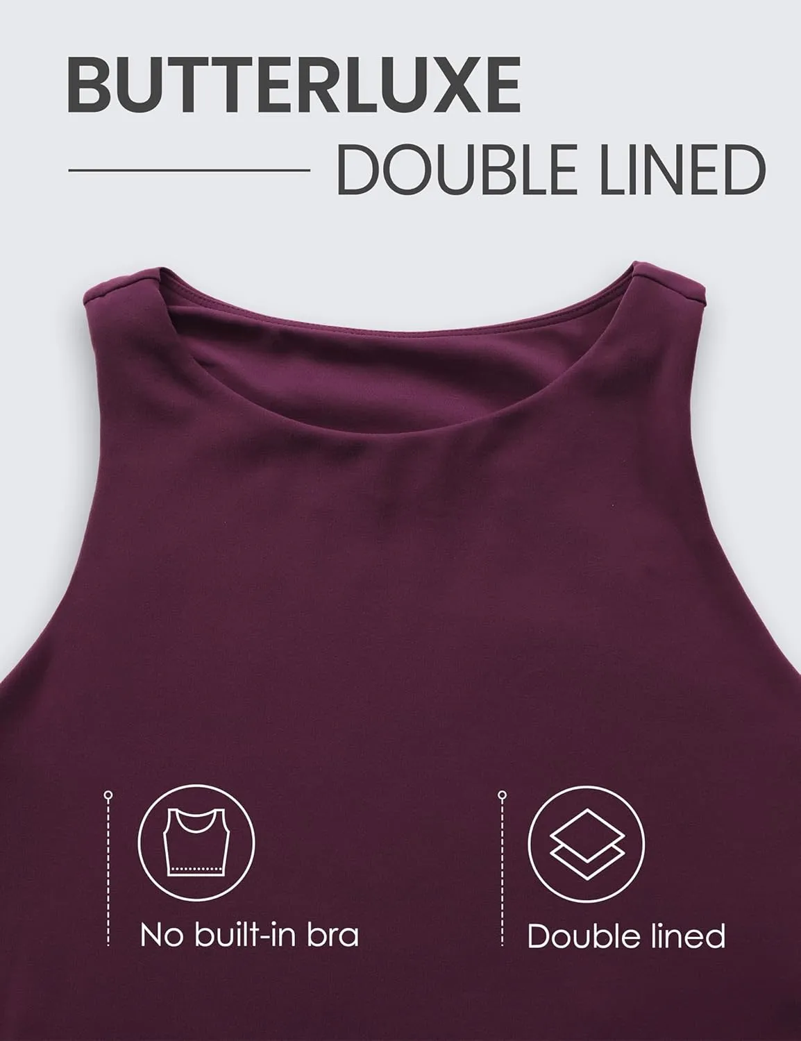 CRZ YOGA Womens Butterluxe Double Lined Cropped Tops High Neck Racerback Tanks Sleeveless Casual Workout Crop Shirts