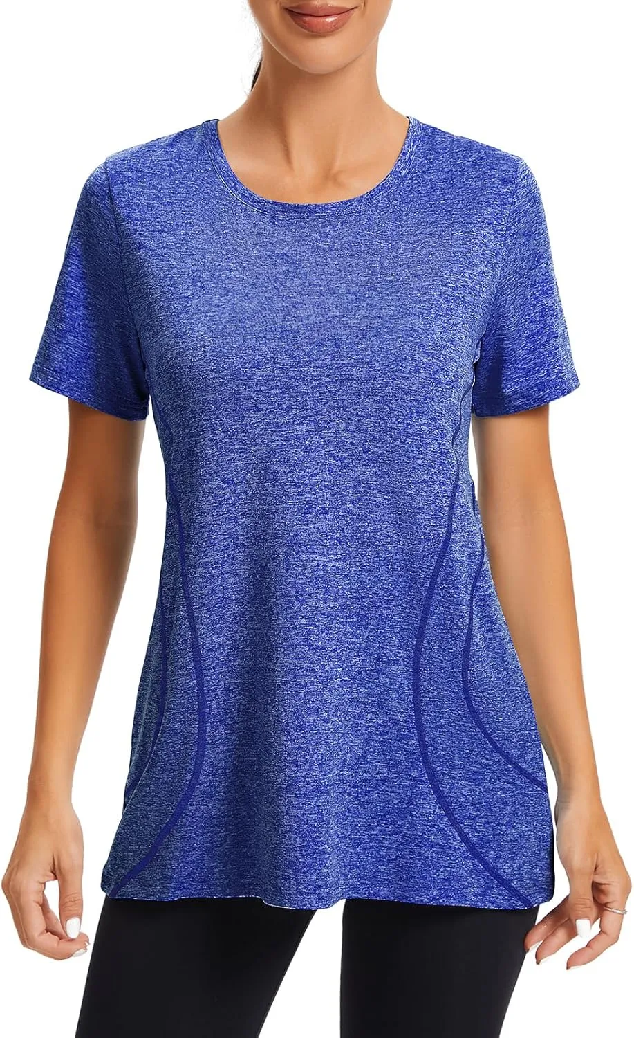 Cucuchy Womens Yoga Tops Flowy Fitness Workout Shirts Short Sleeve Activewear