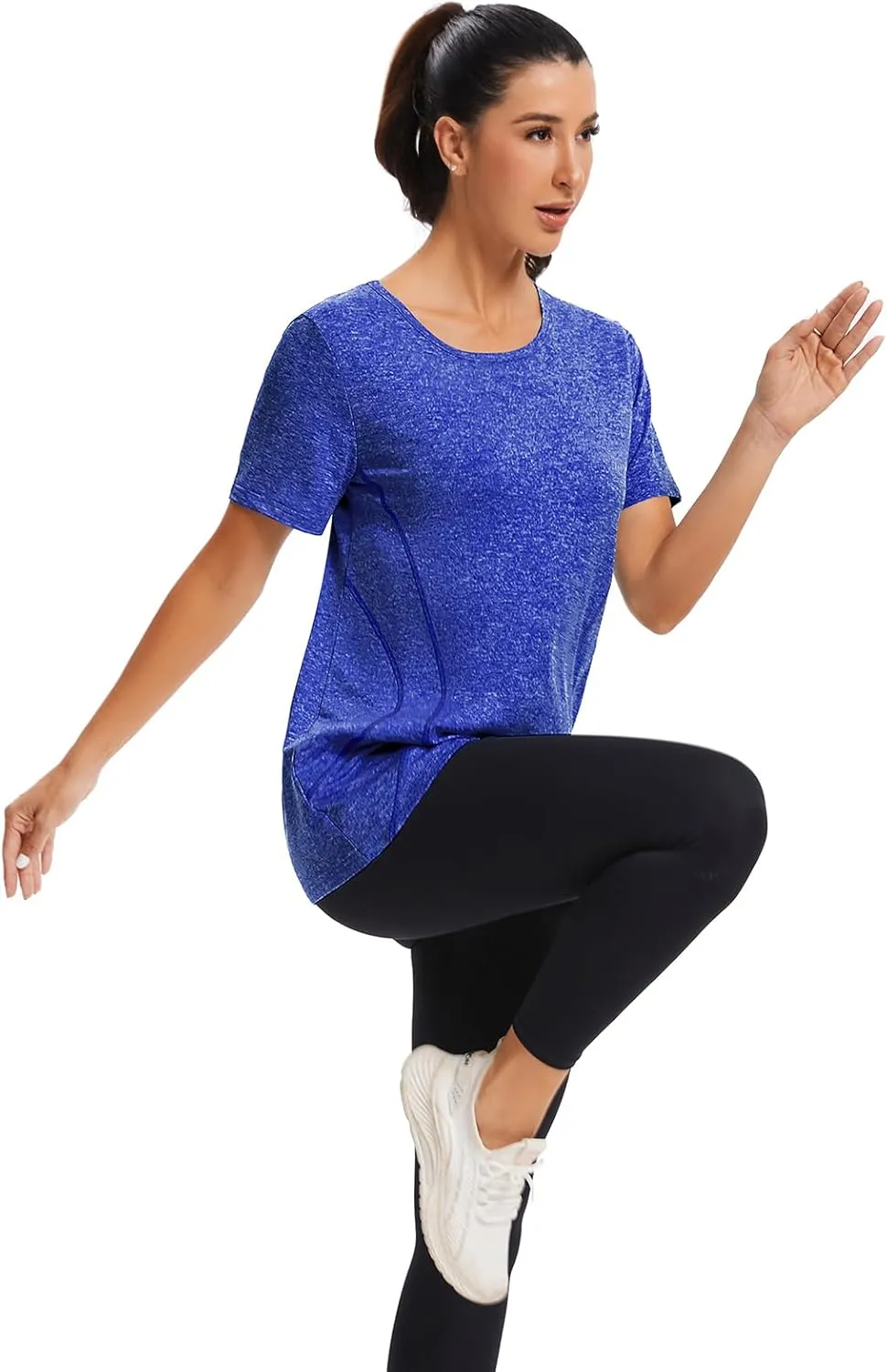 Cucuchy Womens Yoga Tops Flowy Fitness Workout Shirts Short Sleeve Activewear
