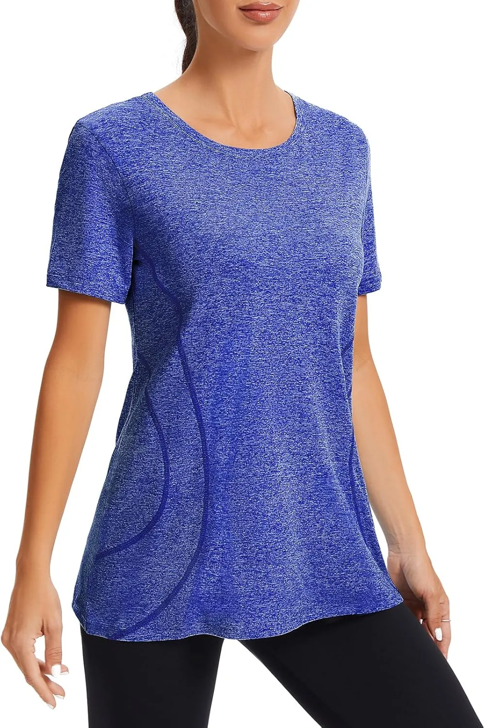 Cucuchy Womens Yoga Tops Flowy Fitness Workout Shirts Short Sleeve Activewear