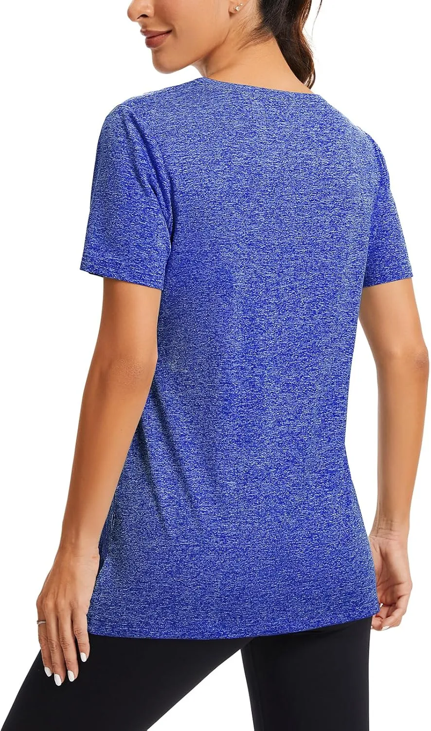 Cucuchy Womens Yoga Tops Flowy Fitness Workout Shirts Short Sleeve Activewear