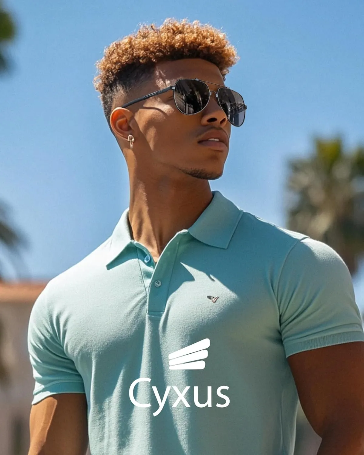 Cyxus Aviator Sunglasses For Men Polarized Men's Sunglasses With UV400 Protection Outdoor Sunglasses for Driving Fishing Golf