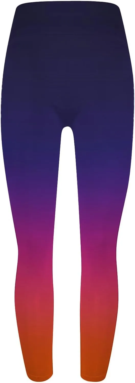 DASAYO Womens Fashion Activewear Leggings High Waist Full Length Ombre Workout Gym Fitness Yoga Pants