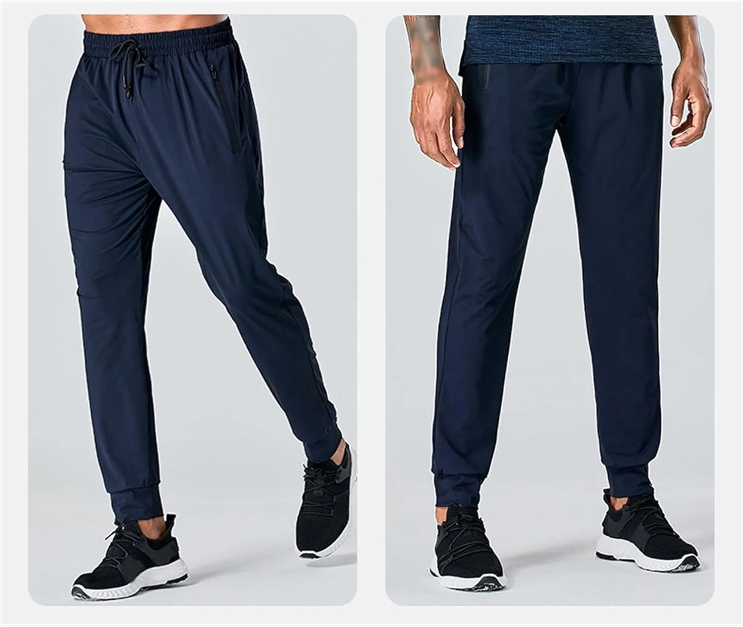 DGHM-JLMY Men's Lightweight Hiking Travel Pants Running Sports Pants Outdoor Joggers Sweatpants with Zipper Pockets