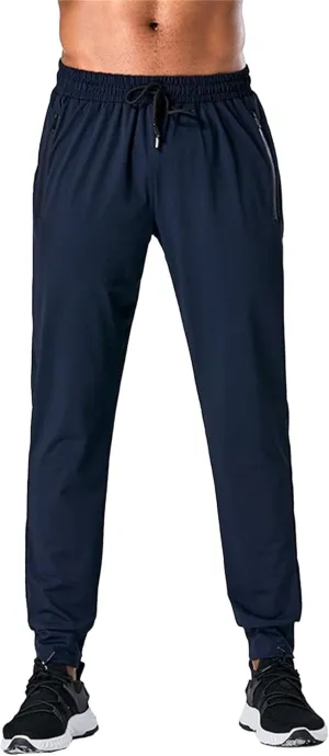 DGHM-JLMY Men's Lightweight Hiking Travel Pants Running Sports Pants Outdoor Joggers Sweatpants with Zipper Pockets