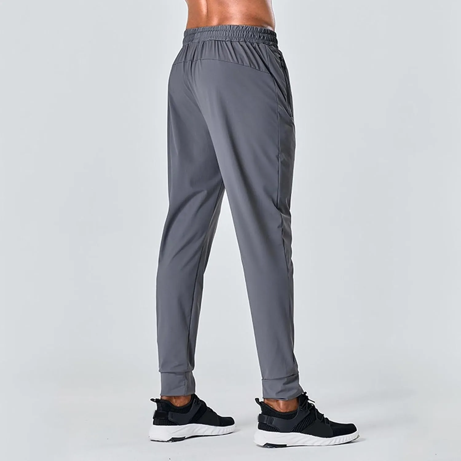 DGHM-JLMY Men's Lightweight Hiking Travel Pants Running Sports Pants Outdoor Joggers Sweatpants with Zipper Pockets