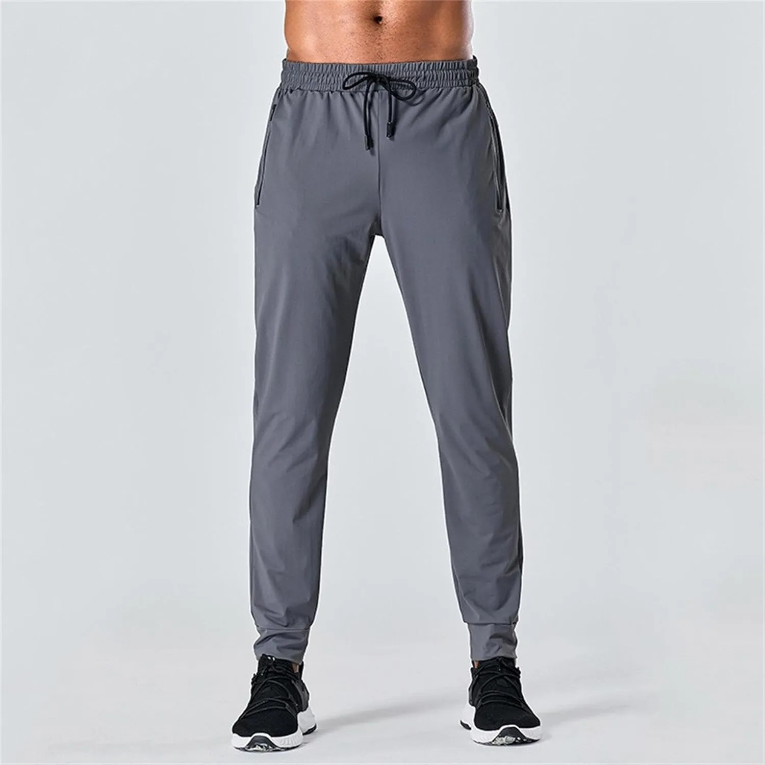 DGHM-JLMY Men's Lightweight Hiking Travel Pants Running Sports Pants Outdoor Joggers Sweatpants with Zipper Pockets