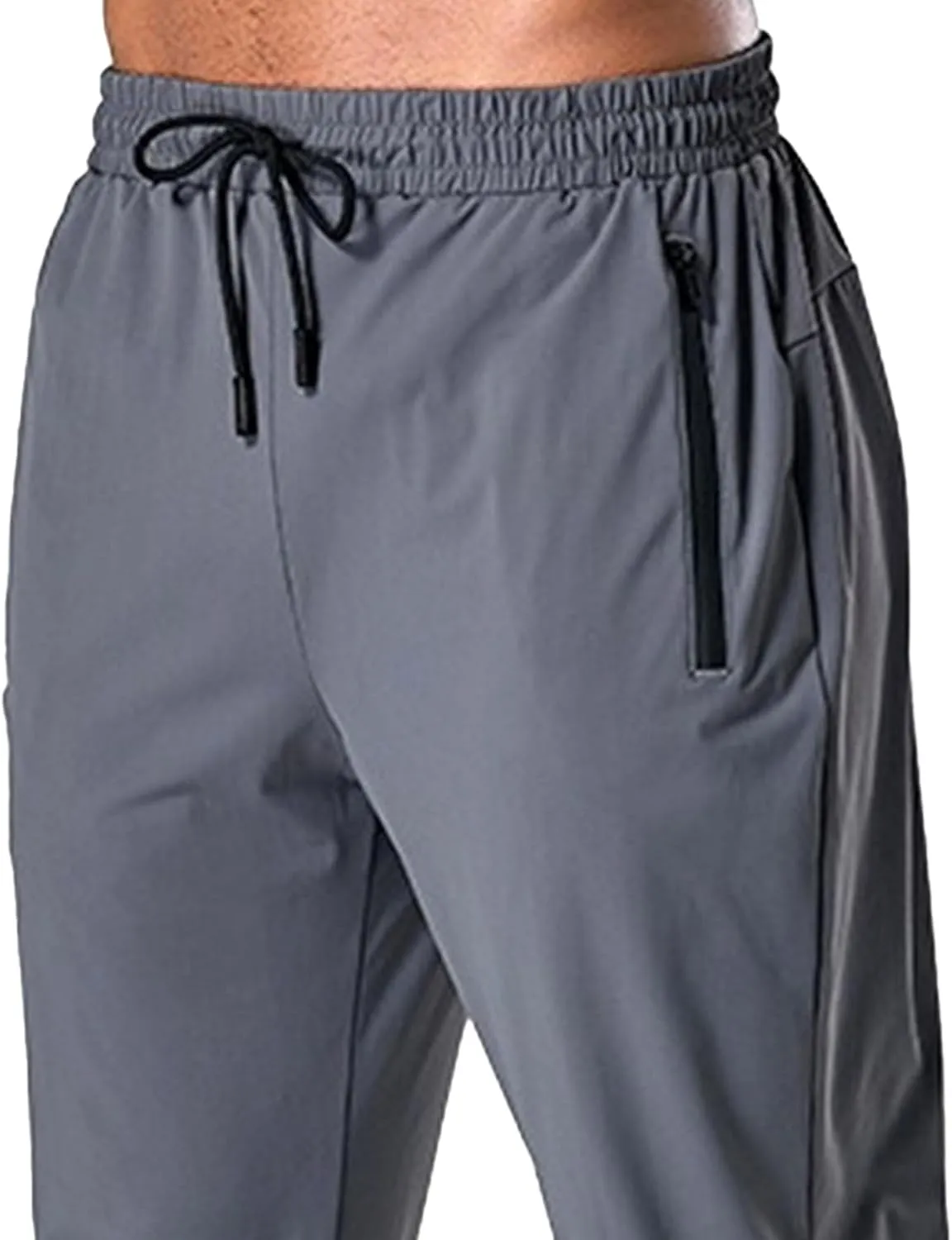 DGHM-JLMY Men's Lightweight Hiking Travel Pants Running Sports Pants Outdoor Joggers Sweatpants with Zipper Pockets