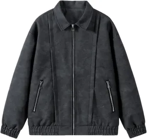 Disimlarl Men Plus Size Cargo Windbreaker Jackets Solid Casual Zip Up Elastic Hem Outwear Loose Lightweight Coat