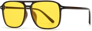 Double Bridge Vintage Thin Big Frame Sunglasses for Women Men Male Luxury Punk