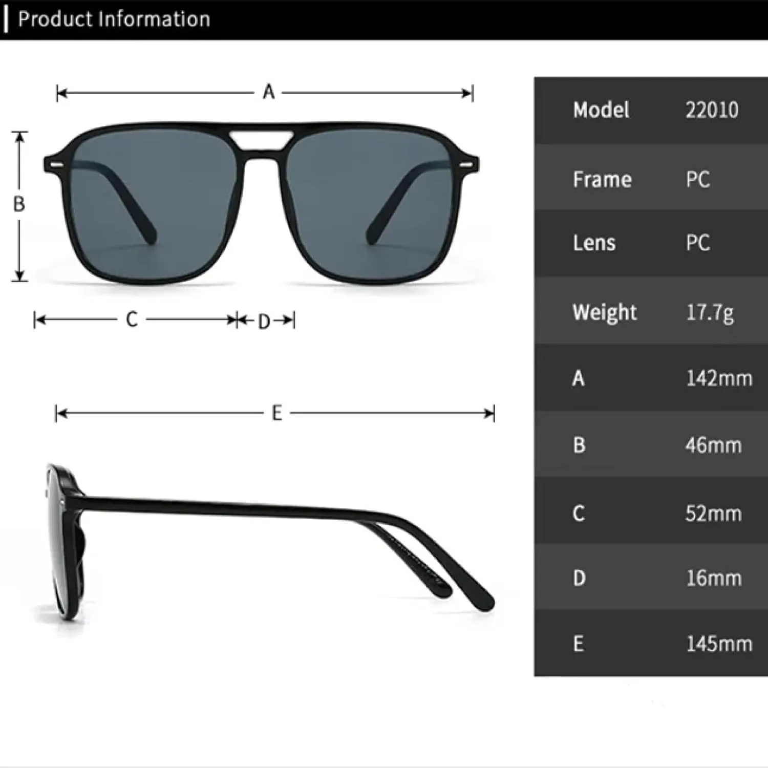 Double Bridge Vintage Thin Big Frame Sunglasses for Women Men Male Luxury Punk