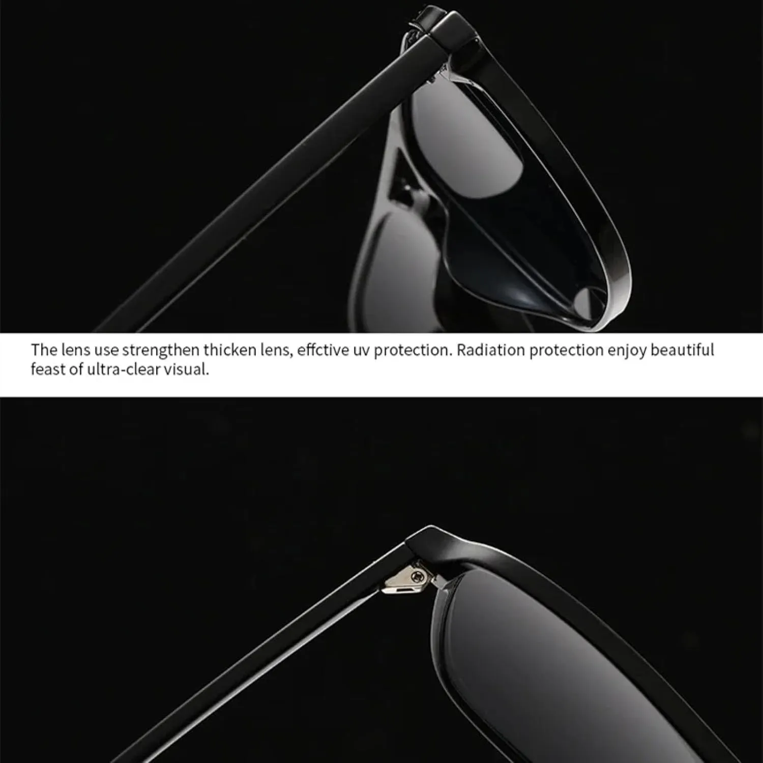 Double Bridge Vintage Thin Big Frame Sunglasses for Women Men Male Luxury Punk