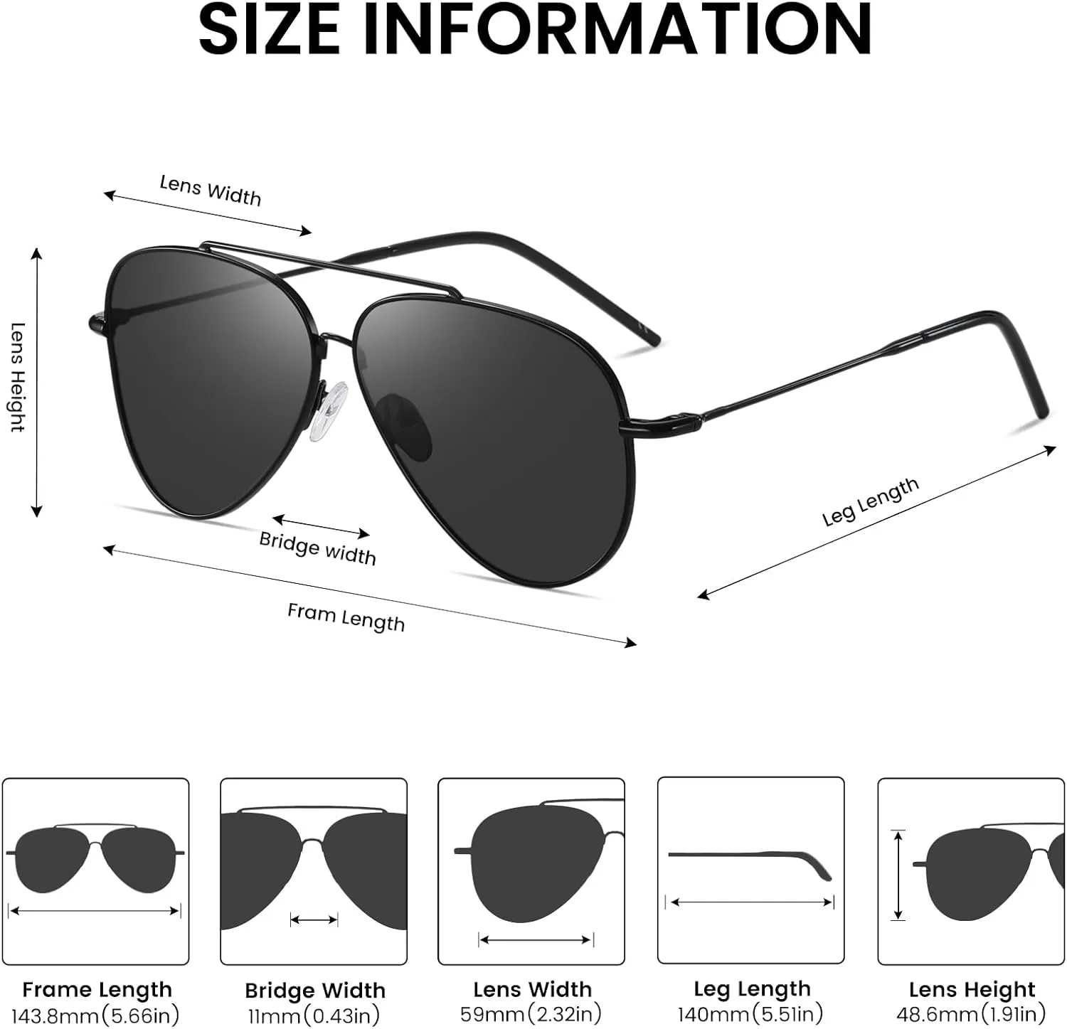 DUCO Reverse Lenses Aviator Sunglasses for Men Women Retro Polarized Sun Glasses Classic Shades Double Bridge DC3045
