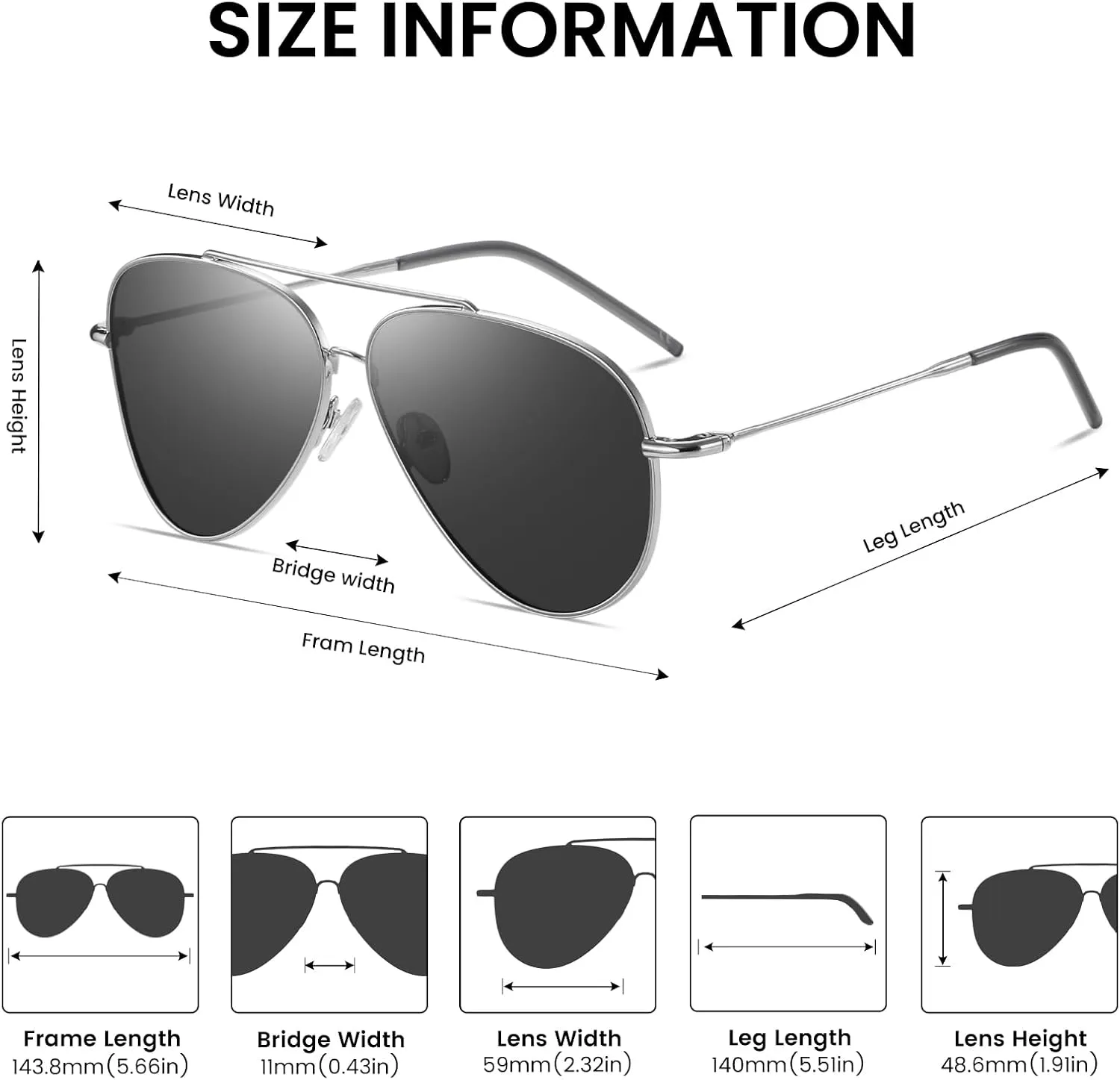 DUCO Reverse Lenses Aviator Sunglasses for Men Women Retro Polarized Sun Glasses Classic Shades Double Bridge DC3045