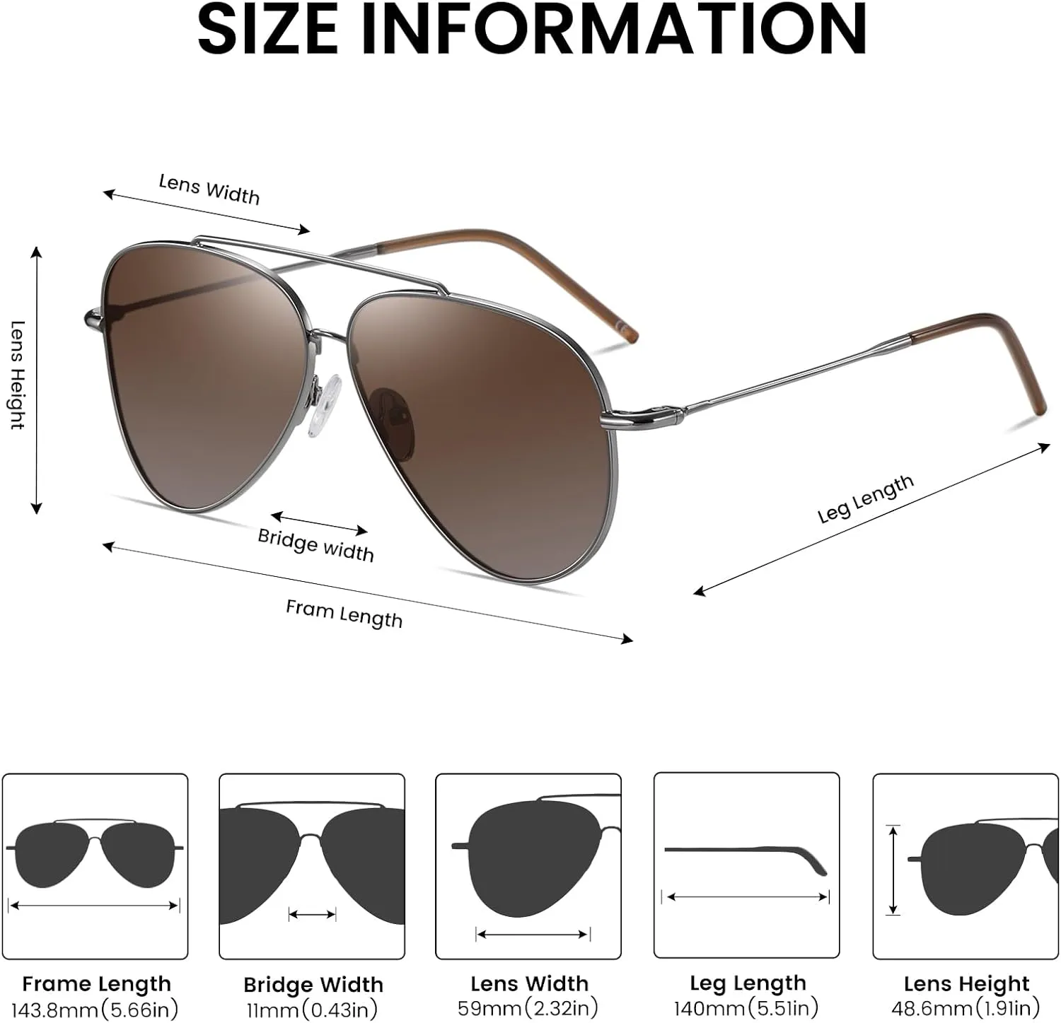 DUCO Reverse Lenses Aviator Sunglasses for Men Women Retro Polarized Sun Glasses Classic Shades Double Bridge DC3045