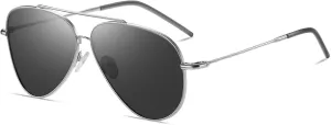 DUCO Reverse Lenses Aviator Sunglasses for Men Women Retro Polarized Sun Glasses Classic Shades Double Bridge DC3045