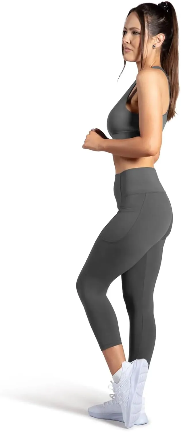 ELIO 7/8 Tummy Control High Waisted Tight-Soft Breathable Workout, Running, Yoga Leggings with Pocket for Women